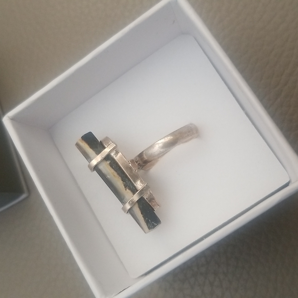 Raw Abalone Sterling Ring - Picture 10 of 12